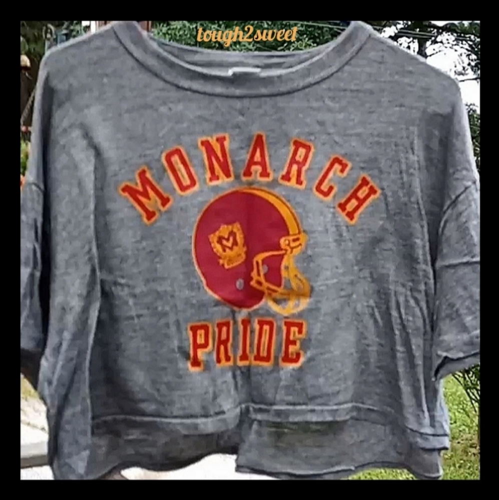 RUSSELL MONARCH PRIDE FOOTBALL CROP TOP~ WOMEN'S XL - Picture 10 of 13
